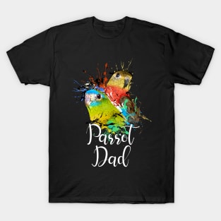 Turquoise Parakeet Parrot Dad Black T-Shirt